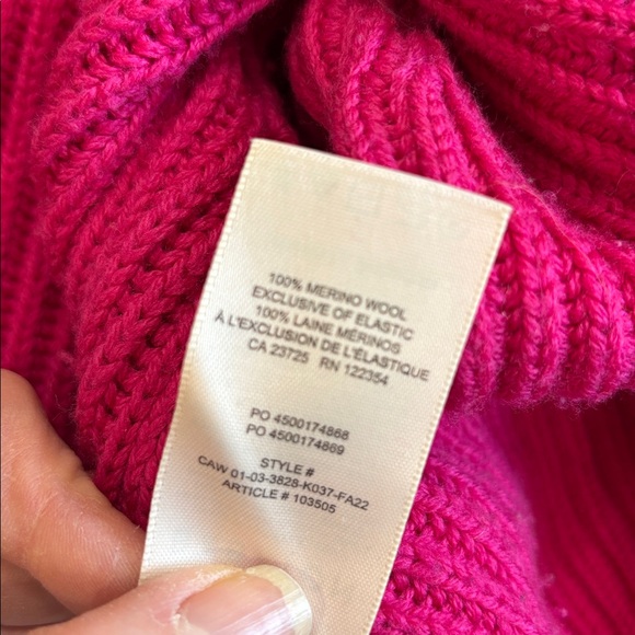 Aritzia Merino Wool Guell Ribbed Turtleneck Sweater Pink Cropped Knit Medium - Picture 15 of 16